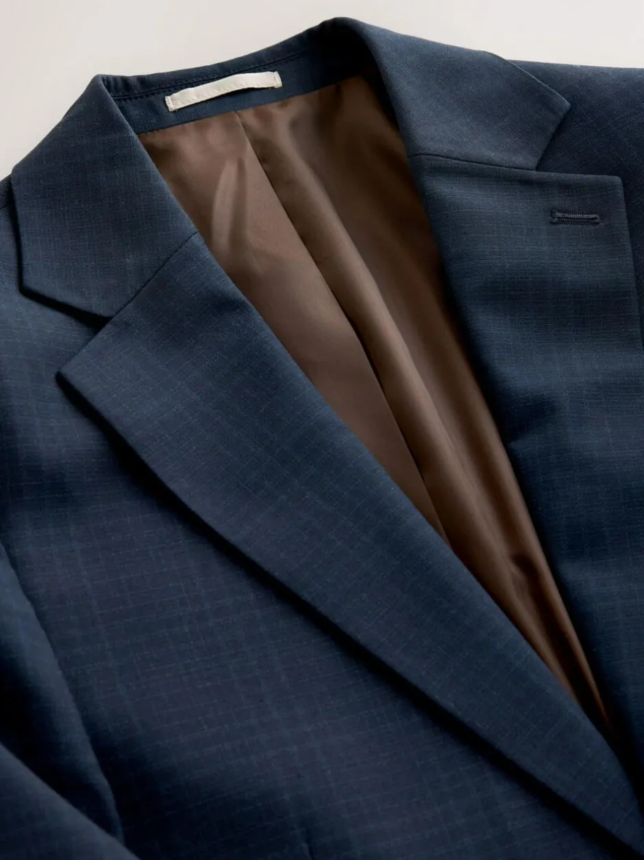 Next Slim Ft Check Suit Jacket Navy Blue Best