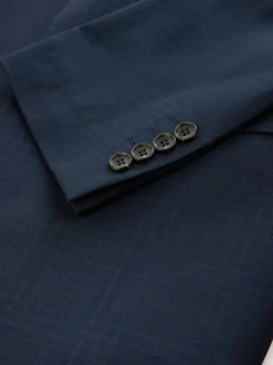 Next Slim Ft Check Suit Jacket Navy Blue Best