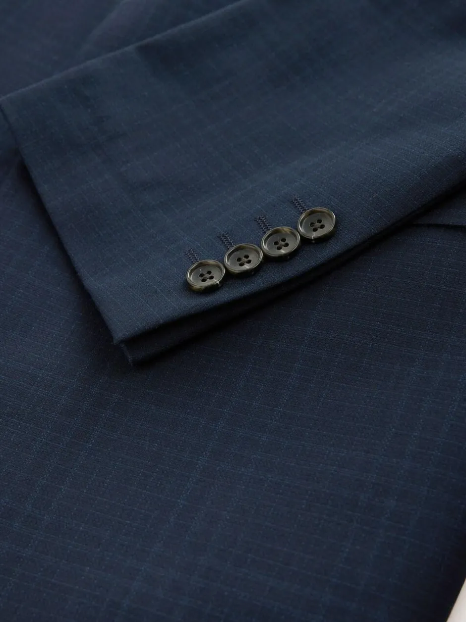 Next Slim Ft Check Suit Jacket Navy Blue Best