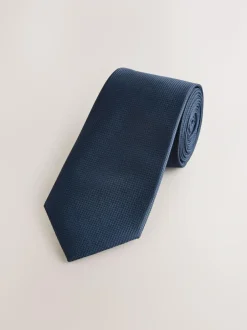 Next Navy Blue Slim Textured Tie Outlet