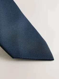 Next Navy Blue Slim Textured Tie Outlet