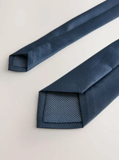 Next Navy Blue Slim Textured Tie Outlet