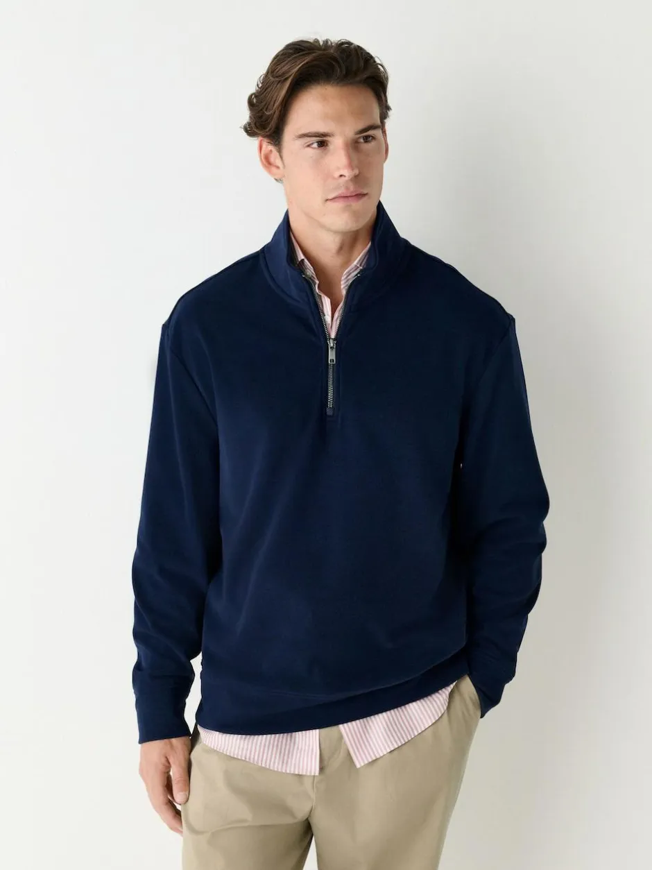 Next Soft Touch Quarter Zip Neck Fleece Navy Blue Outlet