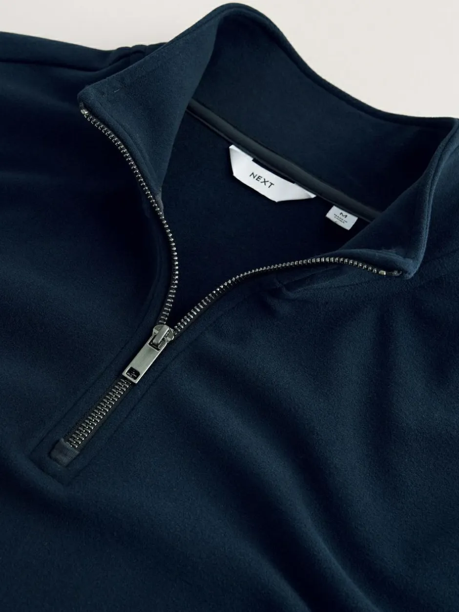 Next Soft Touch Quarter Zip Neck Fleece Navy Blue Outlet