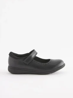 Next Standard Fit (F) School Leather Brogue Detail Mary Jane Shoes Navy Blue Best