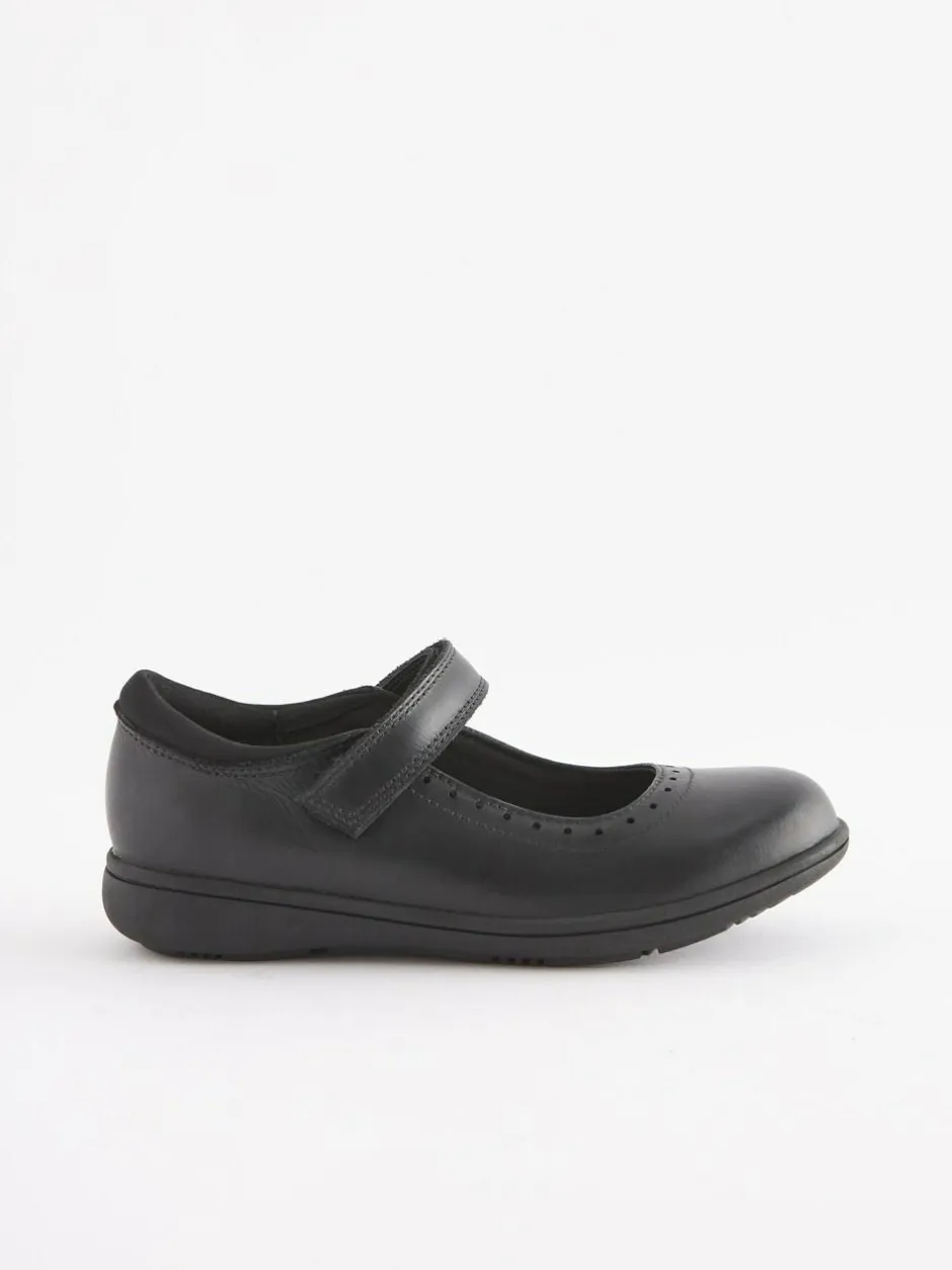 Next Standard Fit (F) School Leather Brogue Detail Mary Jane Shoes Navy Blue Best