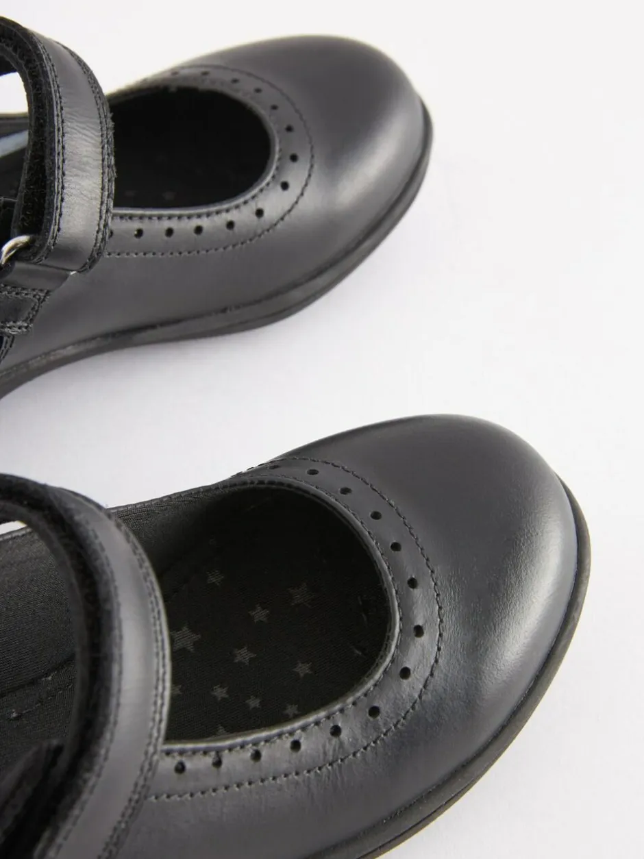 Next Standard Fit (F) School Leather Brogue Detail Mary Jane Shoes Navy Blue Best