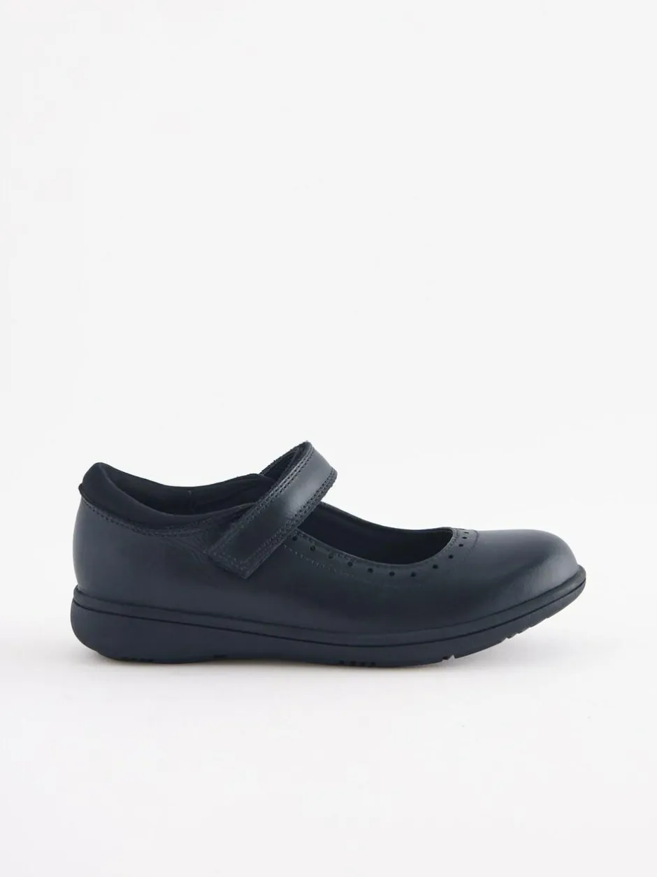 Next Standard Fit (F) School Leather Brogue Detail Mary Jane Shoes Navy Blue Best