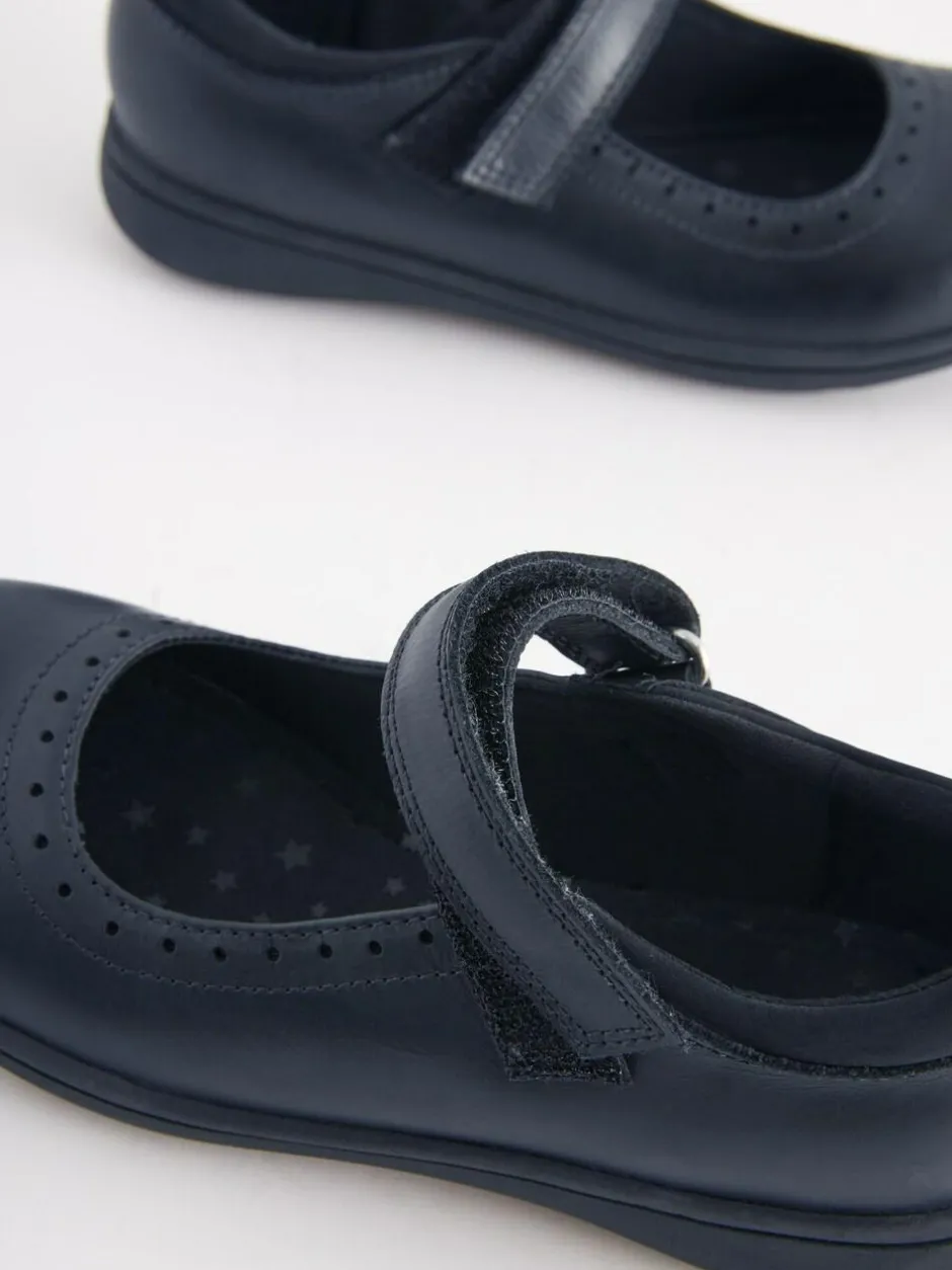 Next Standard Fit (F) School Leather Brogue Detail Mary Jane Shoes Navy Blue Best