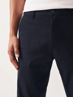 Next Navy Blue Straight Fit Stretch Chinos Trousers Discount