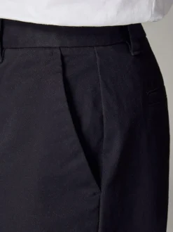 Next Navy Blue Straight Fit Stretch Chinos Trousers Discount