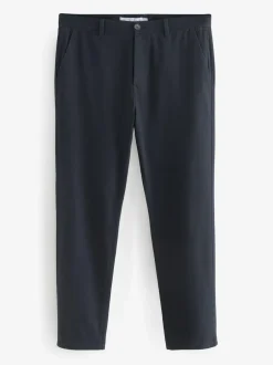 Next Navy Blue Straight Fit Stretch Chinos Trousers Discount