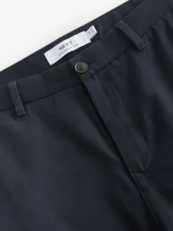 Next Navy Blue Straight Fit Stretch Chinos Trousers Discount