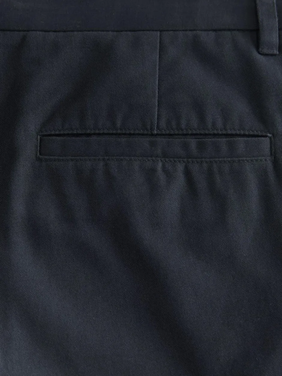Next Navy Blue Straight Fit Stretch Chinos Trousers Discount