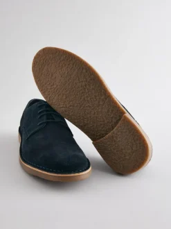 Next Suede Desert Shoes Navy Blue Discount