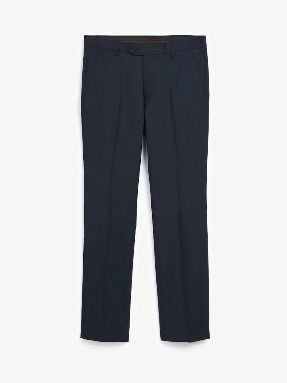 Next Tailored Fit Stretch Smart Trousers Navy Blue Sale