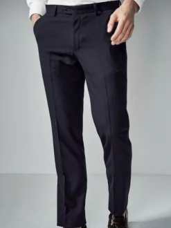 Next Tailored Fit Suit Trousers Navy Blue Outlet