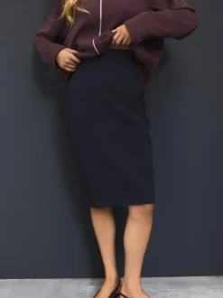 Next Tailored Pencil Skirt With Wool Navy Blue Sale