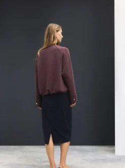 Next Tailored Pencil Skirt With Wool Navy Blue Sale