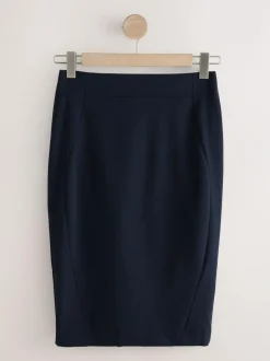 Next Tailored Pencil Skirt With Wool Navy Blue Sale