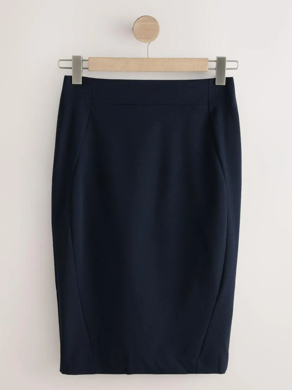 Next Tailored Pencil Skirt With Wool Navy Blue Sale