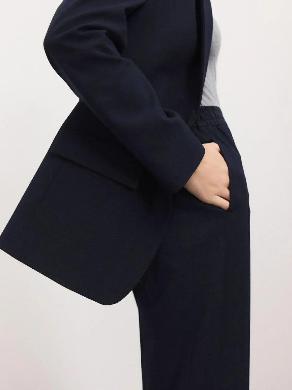 Next Tailored Single Breasted Blazer With Wool Navy Blue Discount