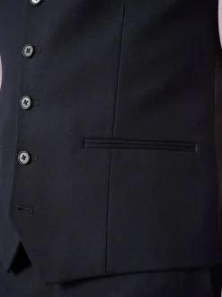 Next Navy Blue Textured Suit Waistcoat Hot