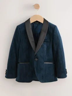 Next Textured Velvet Blazer (3-16yrs) Navy Blue Sale