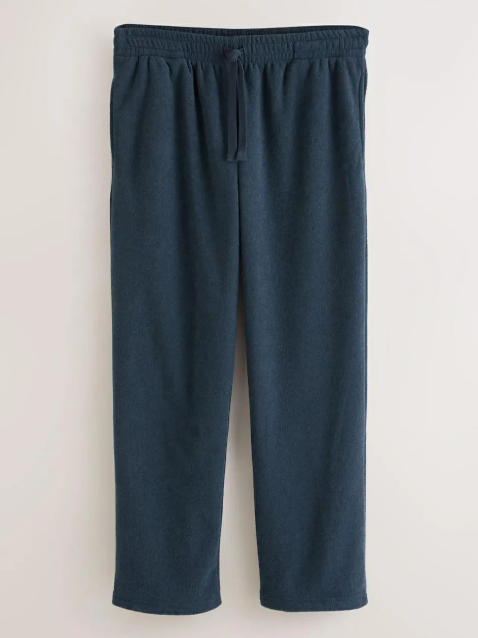 Next Navy Blue Towelling Long Sleeve Trophy Neck Pyjamas Set New