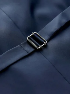 Next Trimmed Check Suit Waistcoat Navy Blue Discount