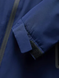 Next Navy Blue Waterproof Fleece Lined Hooded Jacket (3-16yrs) New