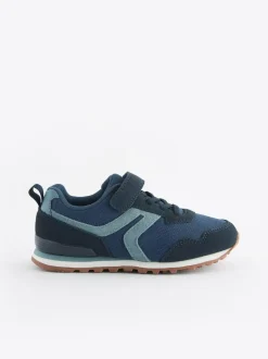 Next Wide Fit (G) One Strap Elastic Lace Trainers Navy Blue Hot