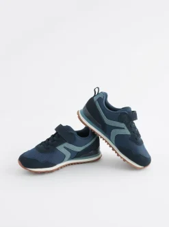 Next Wide Fit (G) One Strap Elastic Lace Trainers Navy Blue Hot