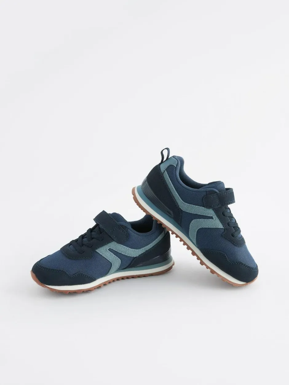 Next Wide Fit (G) One Strap Elastic Lace Trainers Navy Blue Hot