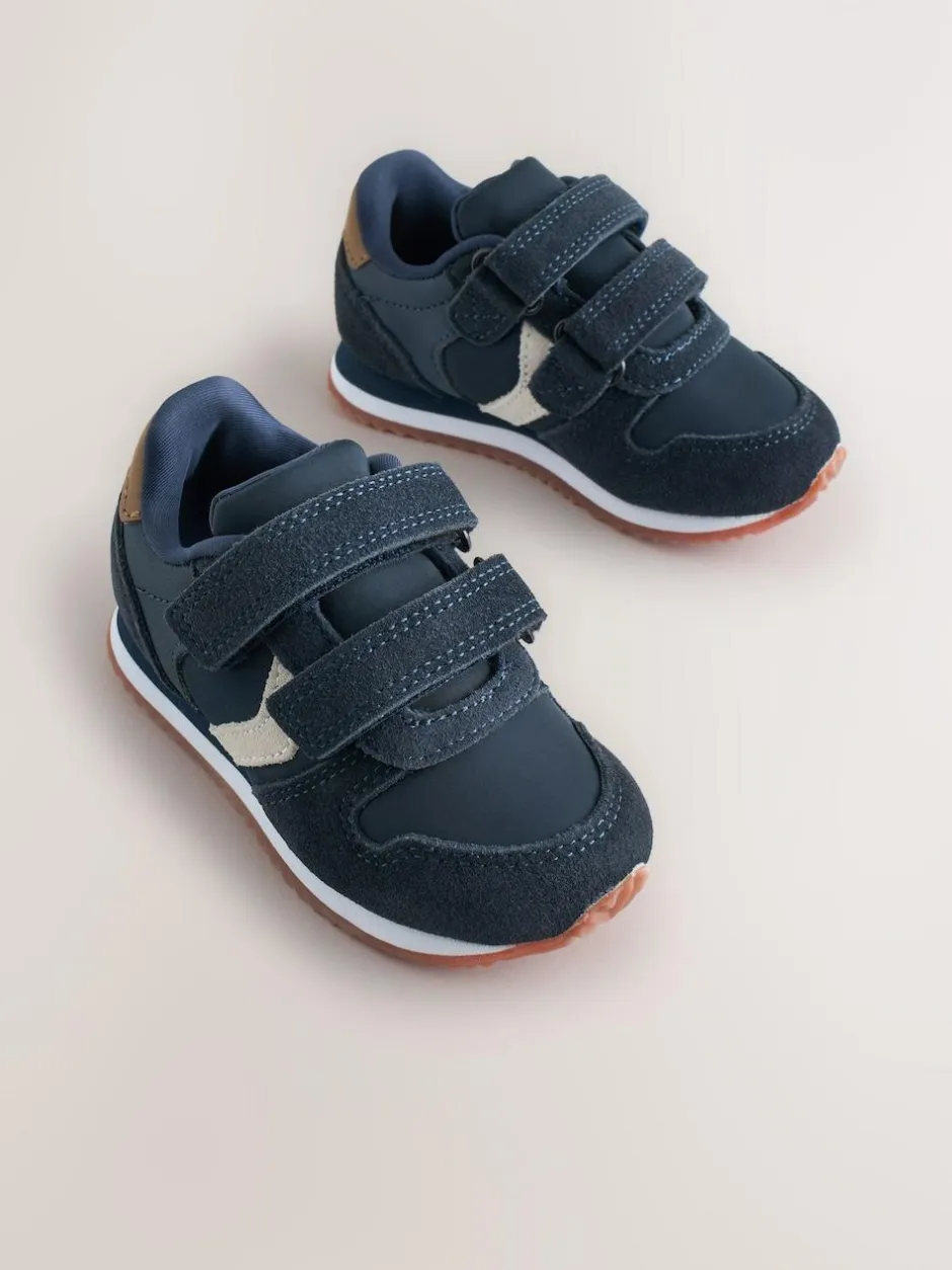 Next Navy Blue Wide Fit (G) Two Strap Touch Fastening Trainers Online