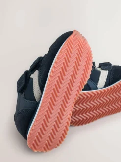 Next Navy Blue Wide Fit (G) Two Strap Touch Fastening Trainers Online