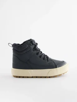 Next Wide Fit (G) Warm Lined High Top Boots Navy Blue