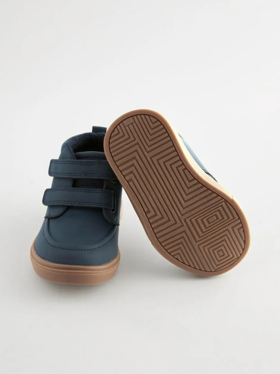 Next Wide Fit (G) Warm Lined Touch Fastening Boots Navy Blue Best