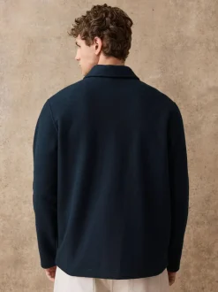 Next Wool Look Fleece Shacket Navy Blue Best