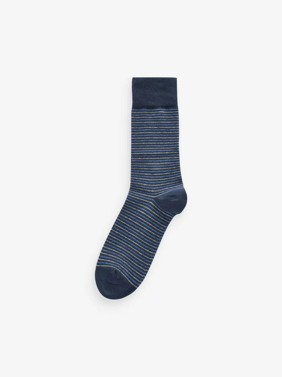 Next 12 Pack Mens Cotton Rich Socks Navy Blue/Grey Pattern Online