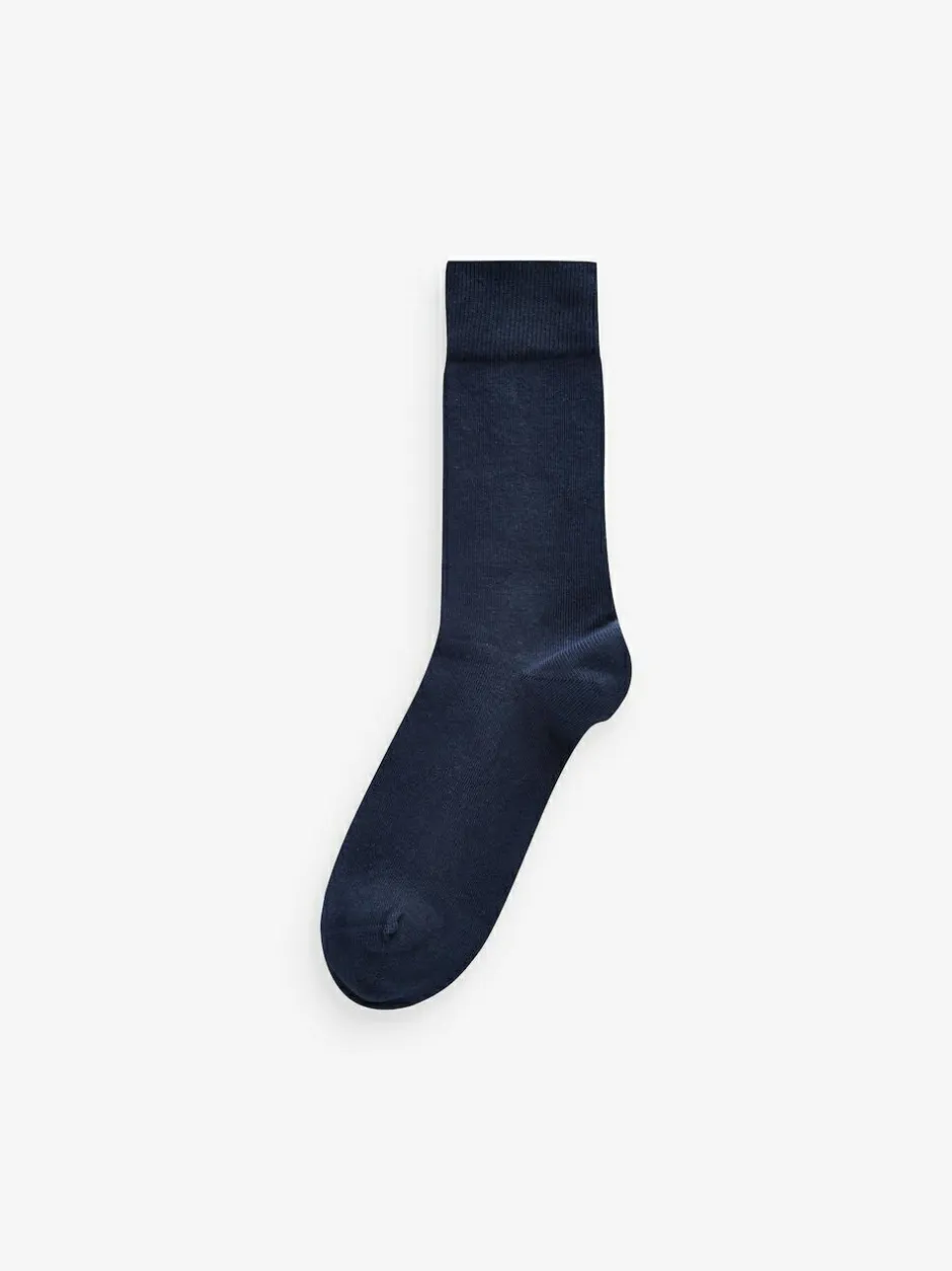 Next 12 Pack Mens Cotton Rich Socks Navy Blue/Grey Pattern Online