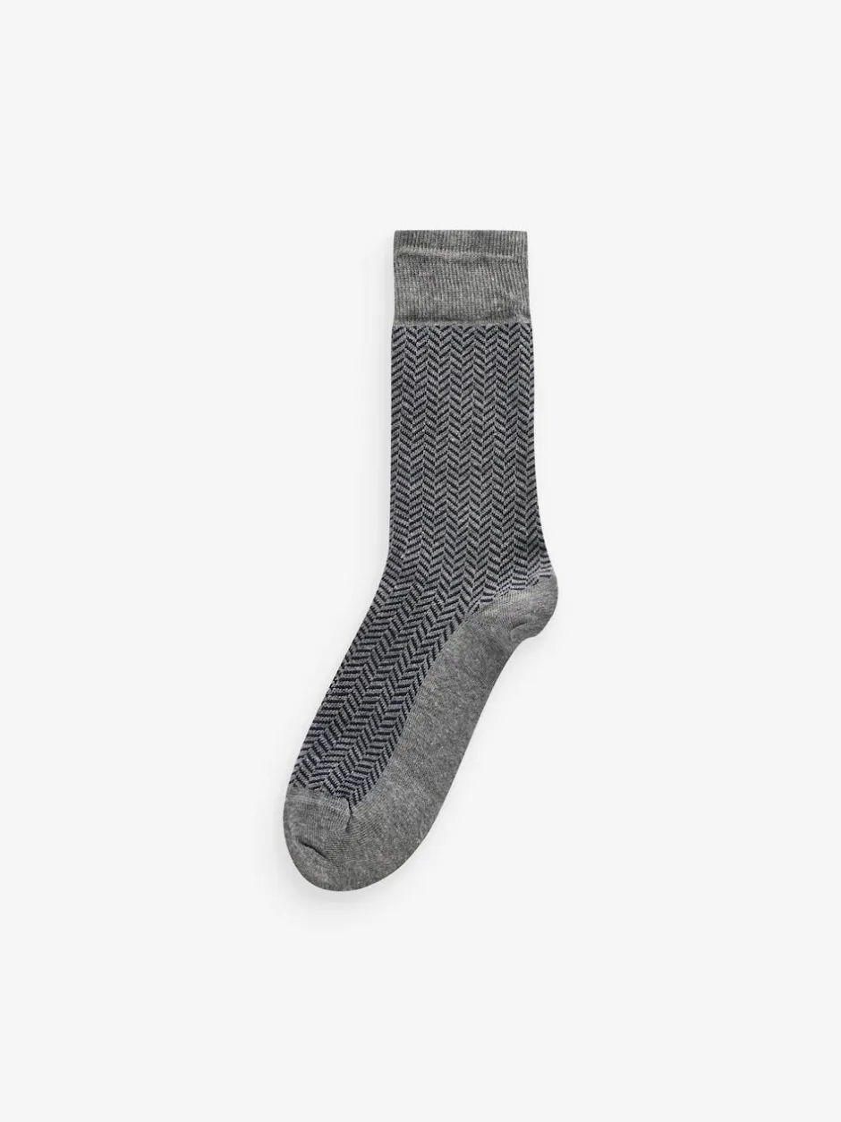 Next 12 Pack Mens Cotton Rich Socks Navy Blue/Grey Pattern Online