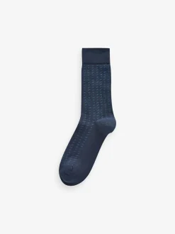 Next 12 Pack Mens Cotton Rich Socks Navy Blue/Grey Pattern Online