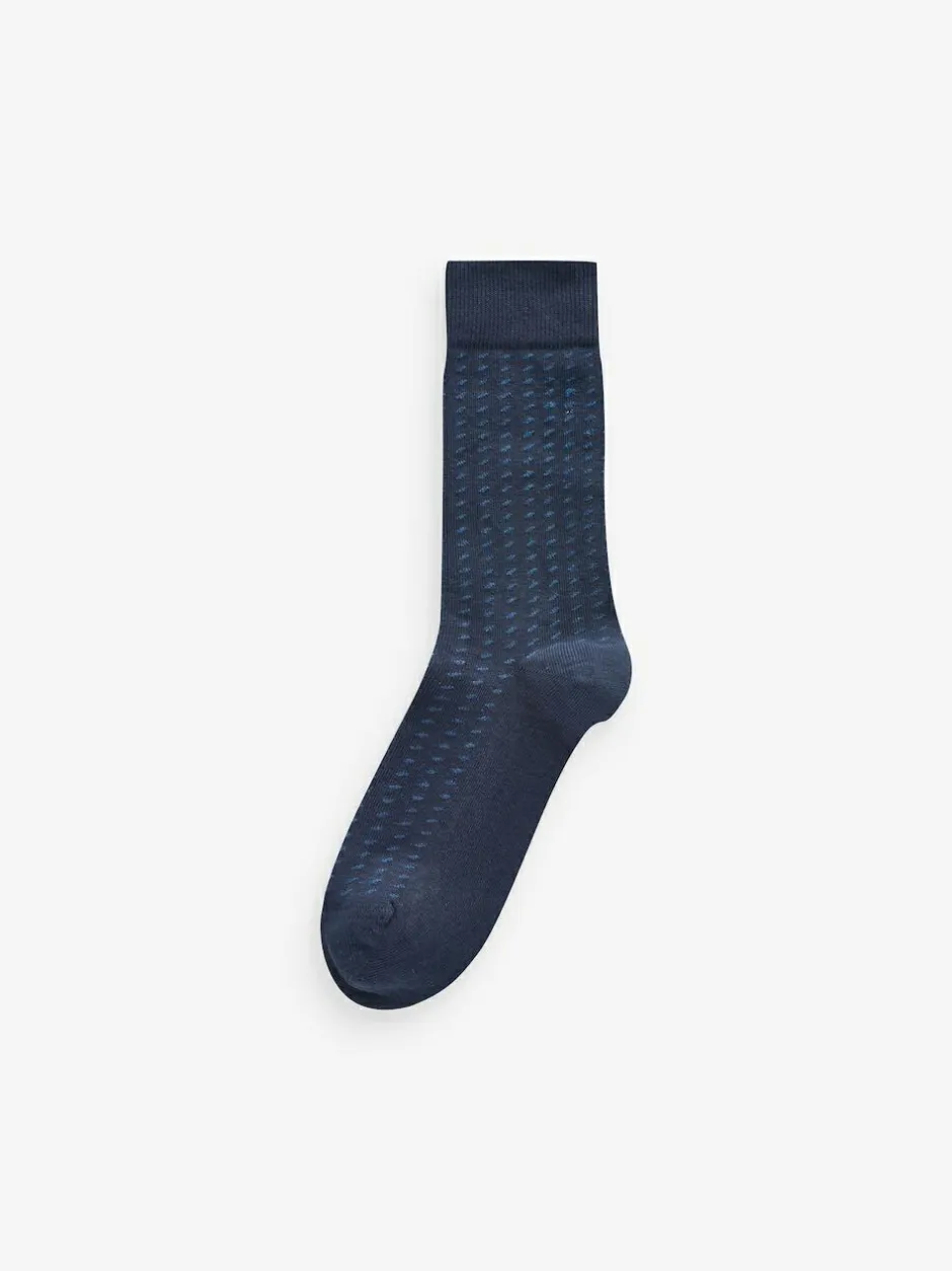 Next 12 Pack Mens Cotton Rich Socks Navy Blue/Grey Pattern Online