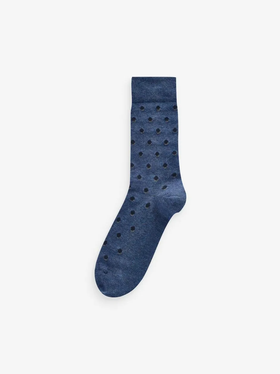 Next 12 Pack Mens Cotton Rich Socks Navy Blue/Grey Pattern Online
