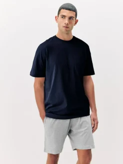 Next Jersey Pyjamas Shorts Set 3 Pack Navy Blue/Grey/Blue New