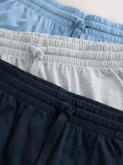 Next Jersey Pyjamas Shorts Set 3 Pack Navy Blue/Grey/Blue New