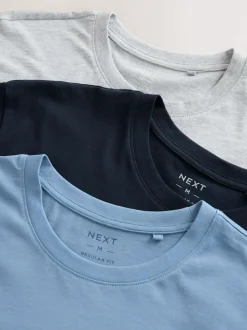 Next Jersey Pyjamas Shorts Set 3 Pack Navy Blue/Grey/Blue New