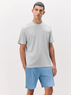 Next Jersey Pyjamas Shorts Set 3 Pack Navy Blue/Grey/Blue New