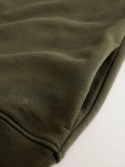 Next Navy Blue/Khaki Green 2 Pack Cotton Rich Heavyweight Jersey Quarter Zip Neck Sweatshirts Outlet
